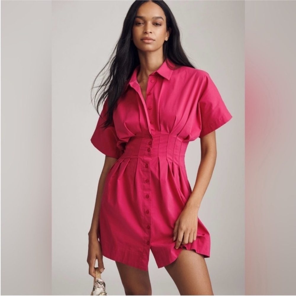 Anthropologie The Tobie Mini Shirt Dress by Exquise